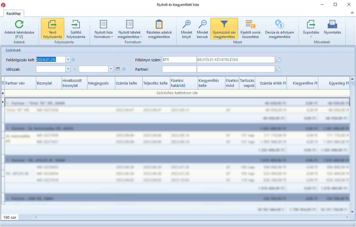NyitottKiegyenlitettLista